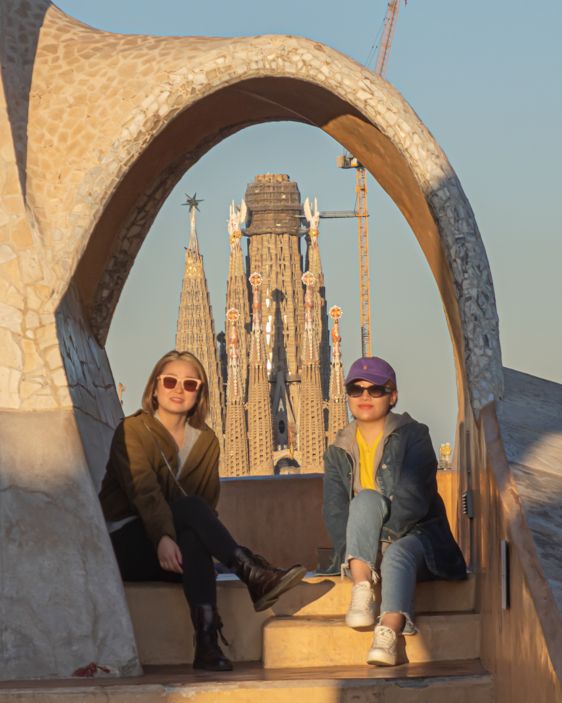 Typical photo in La Pedrera with  the Sagrada Familia in the Background