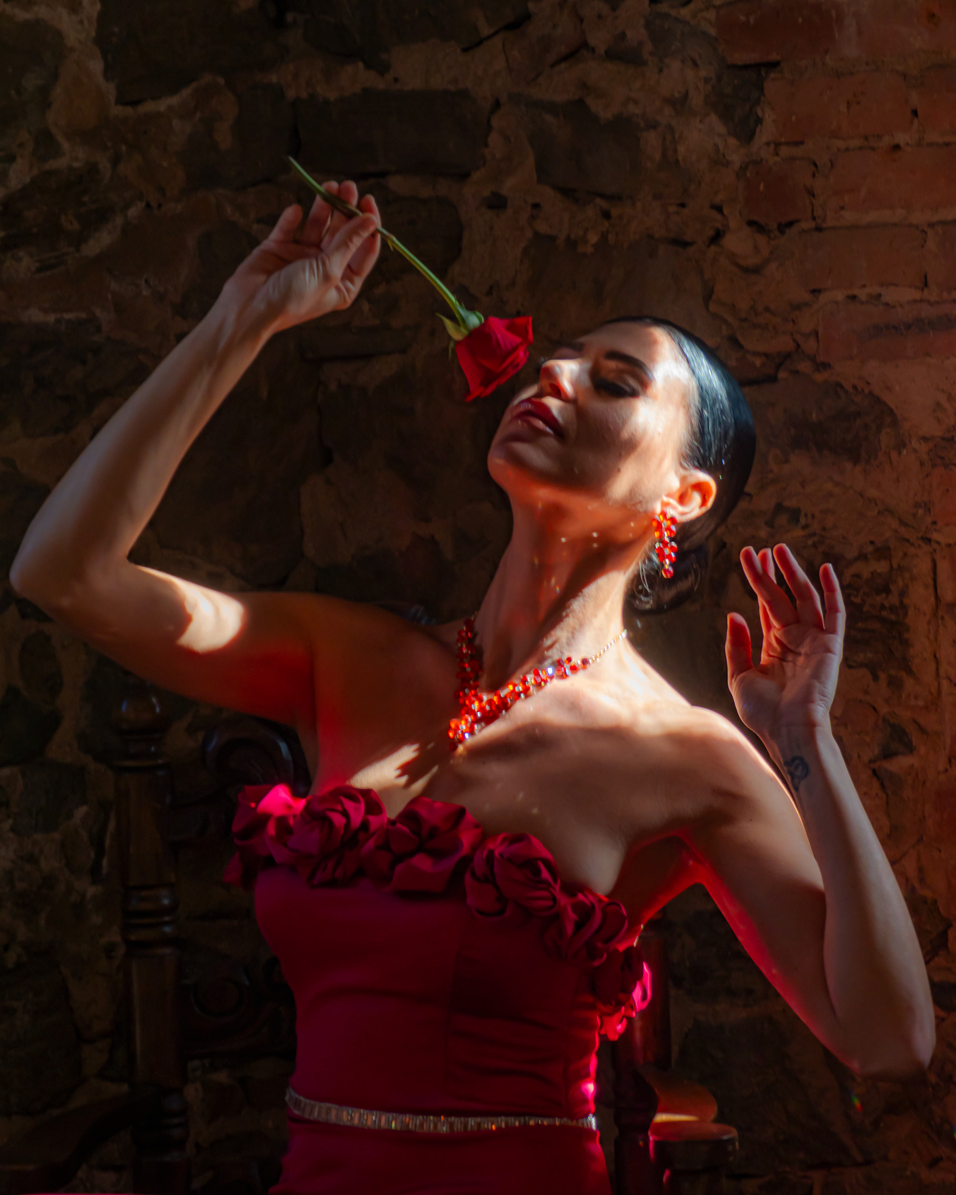 Margarita Vidal smeling rose