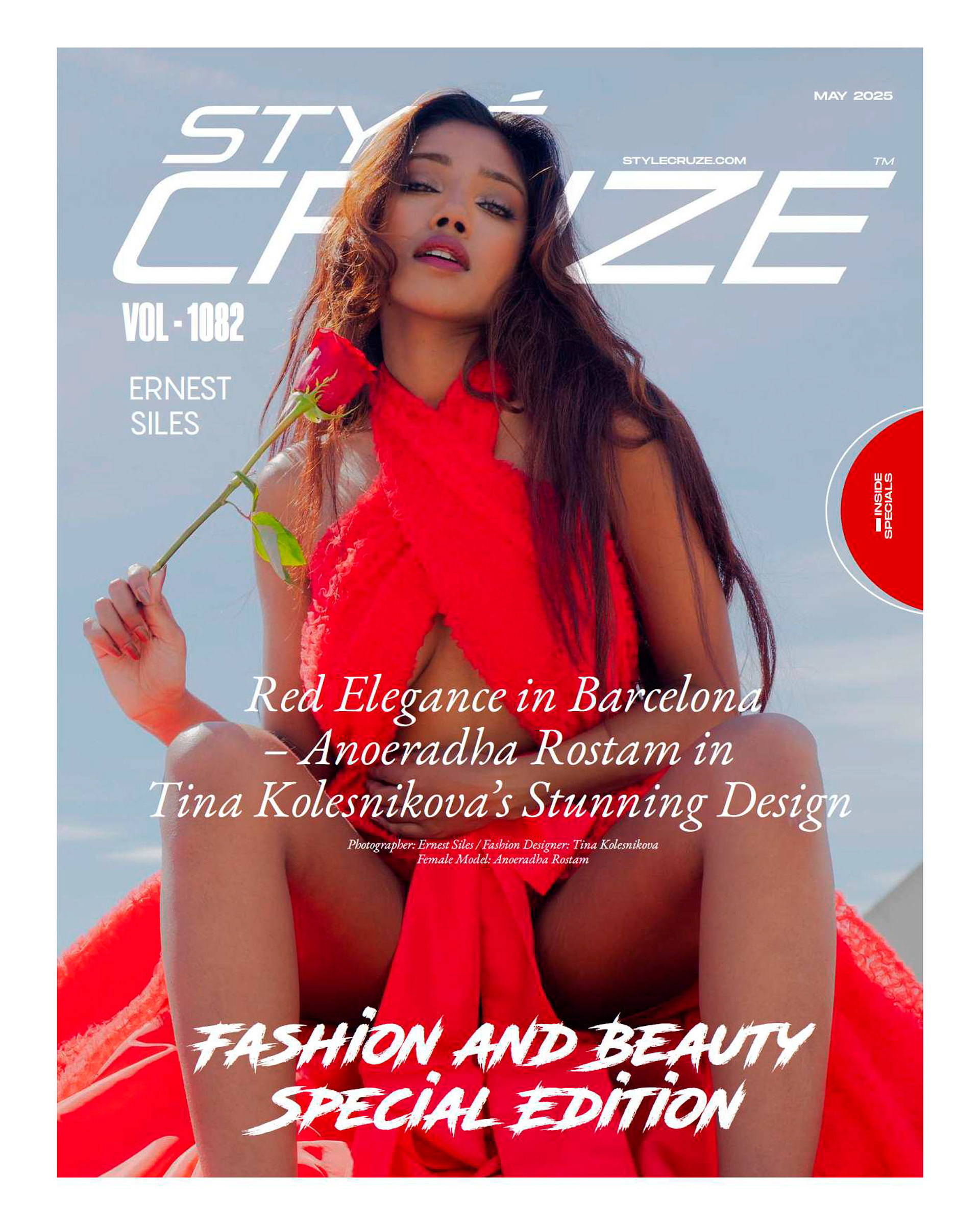ANOERADHA ROSTAM - STYLÉ CRUZE Magazine cover - Photo Ernest Siles