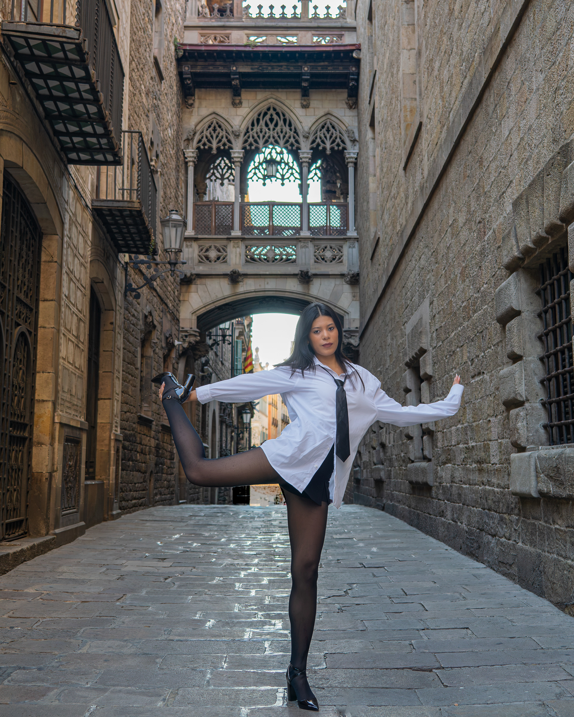 Ashley at Pont del Bisbe - Barcelona