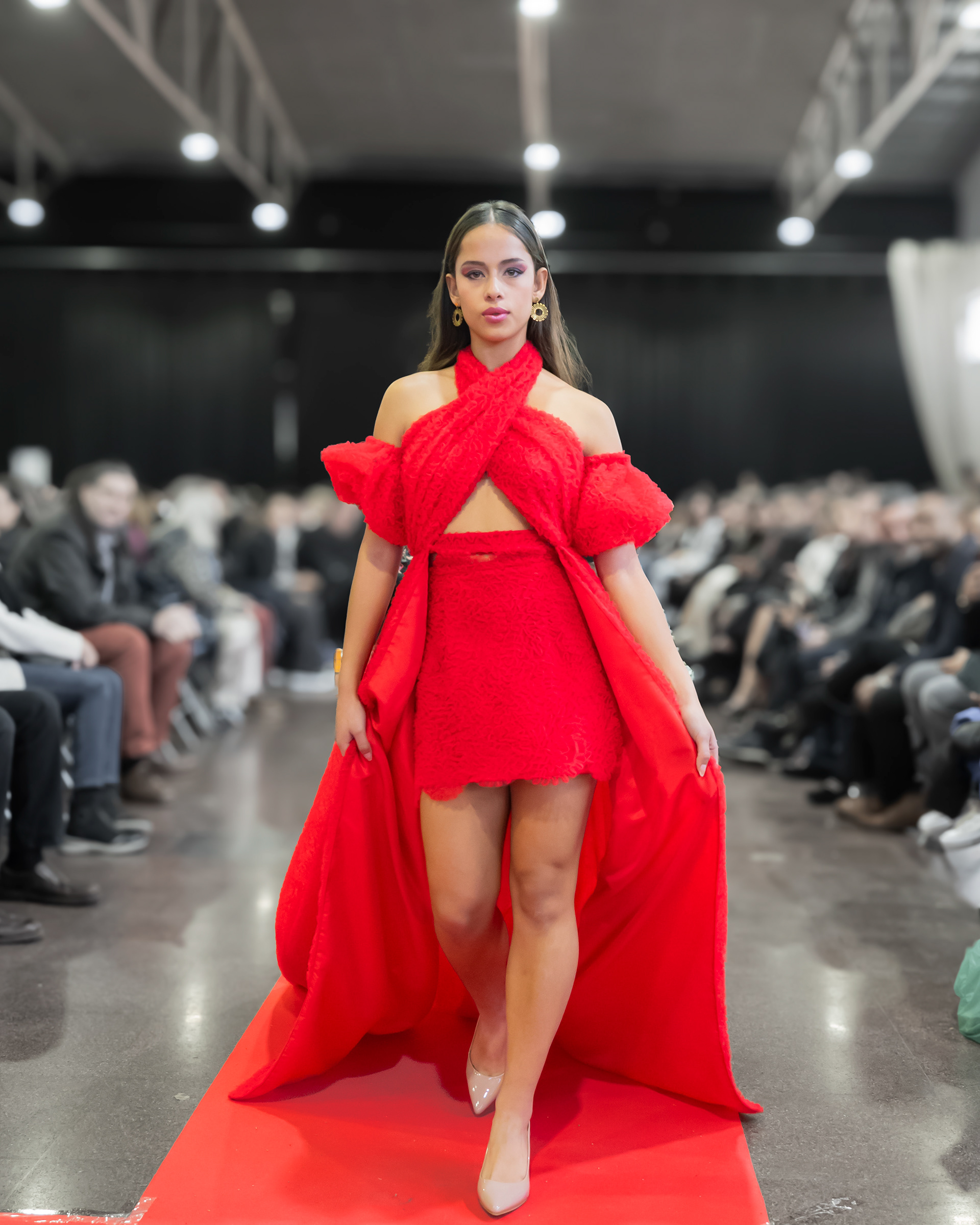 Emma Vidal with Red Dress