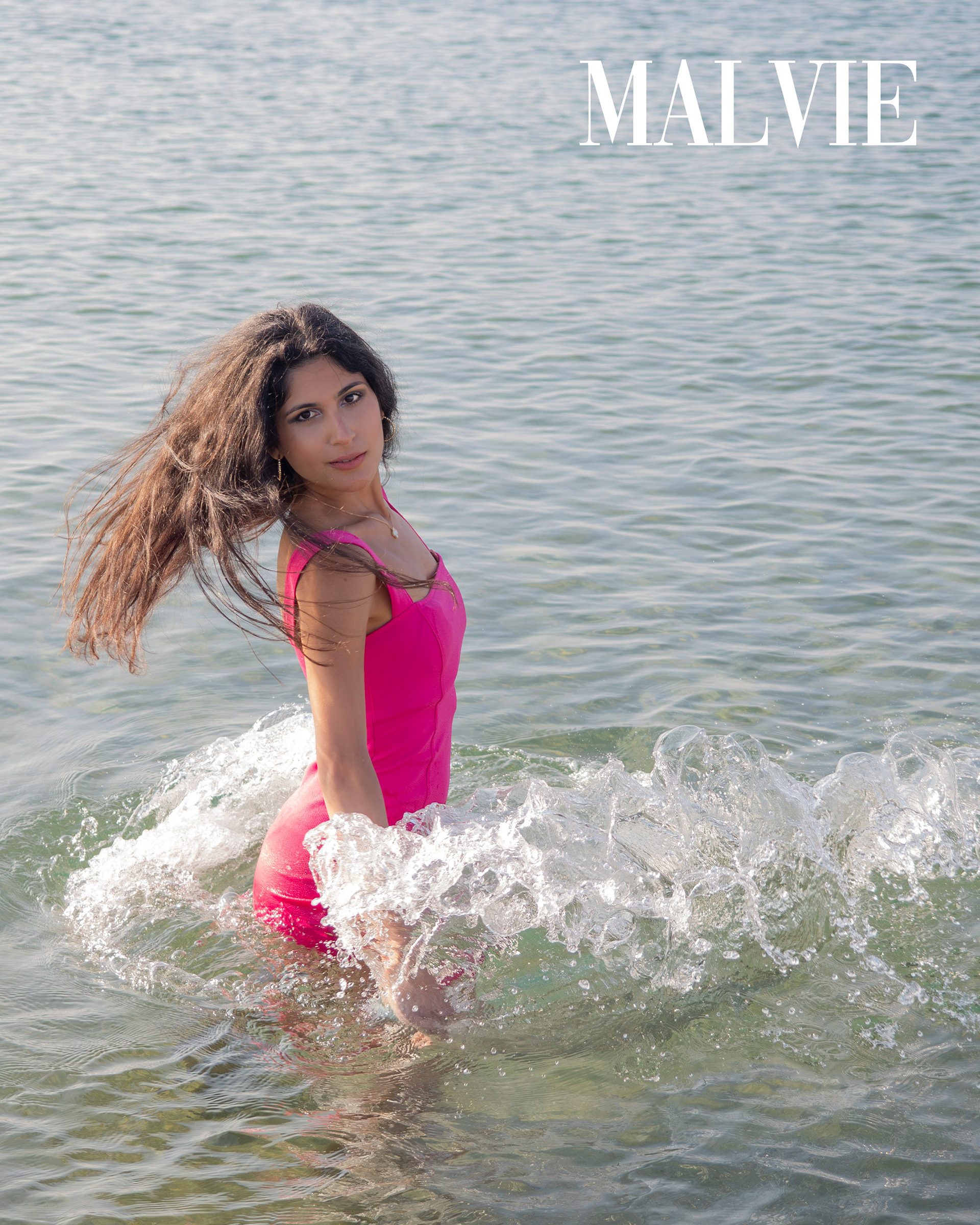 Devishi Sarin in Barcelona beach