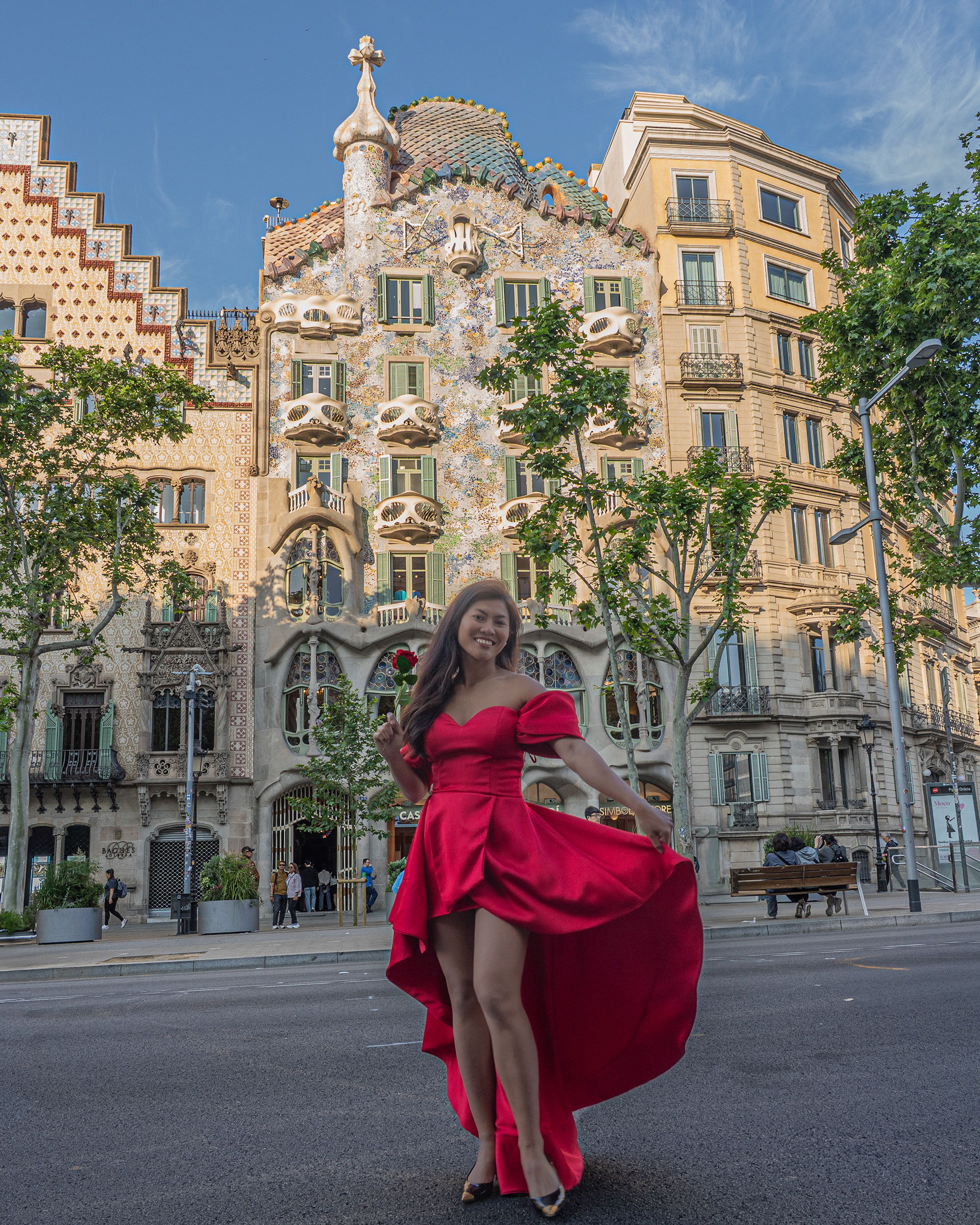Model Azura Mokhtar in Casa Batllo Barcelona