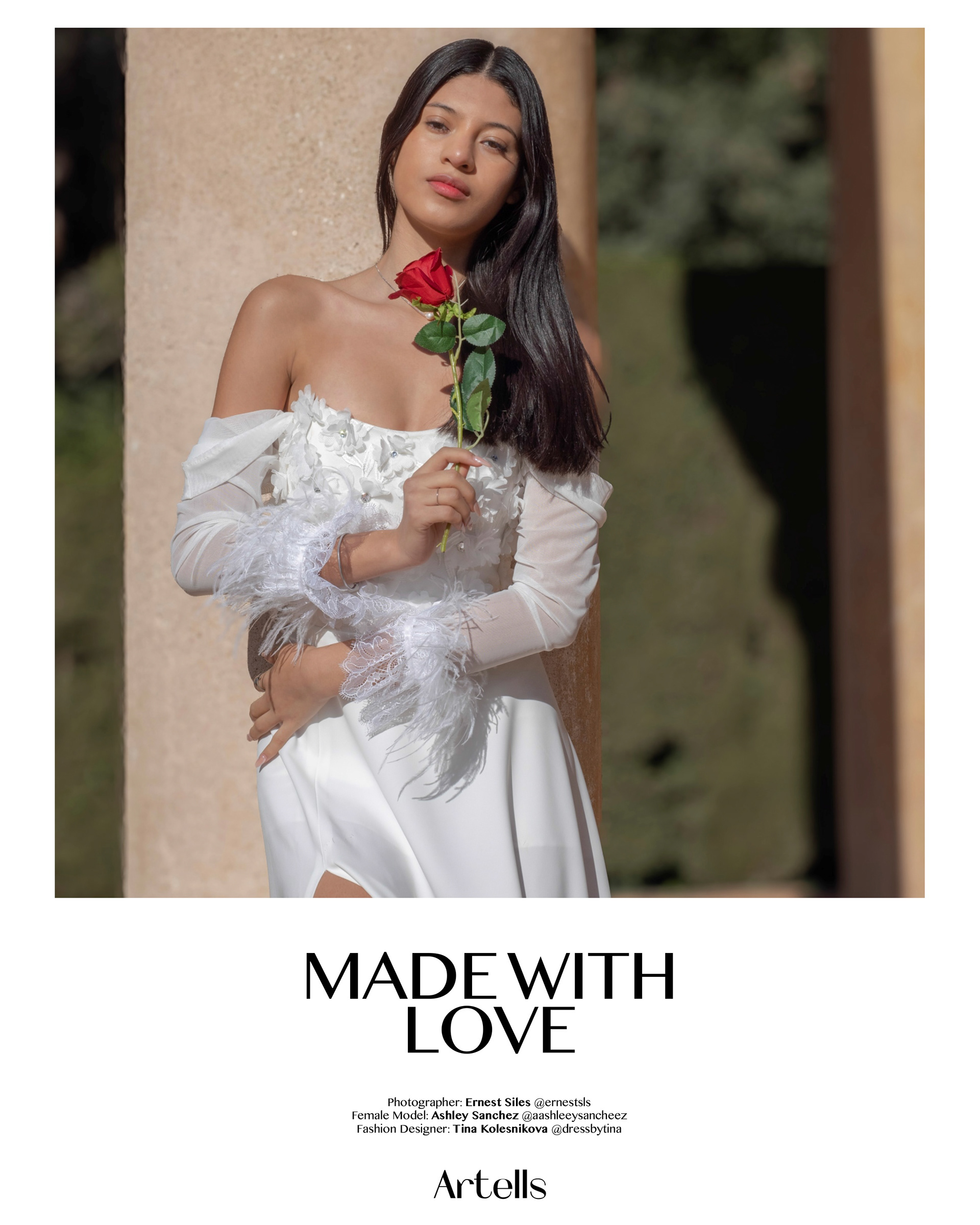 Ashley Sanchez model with a rose