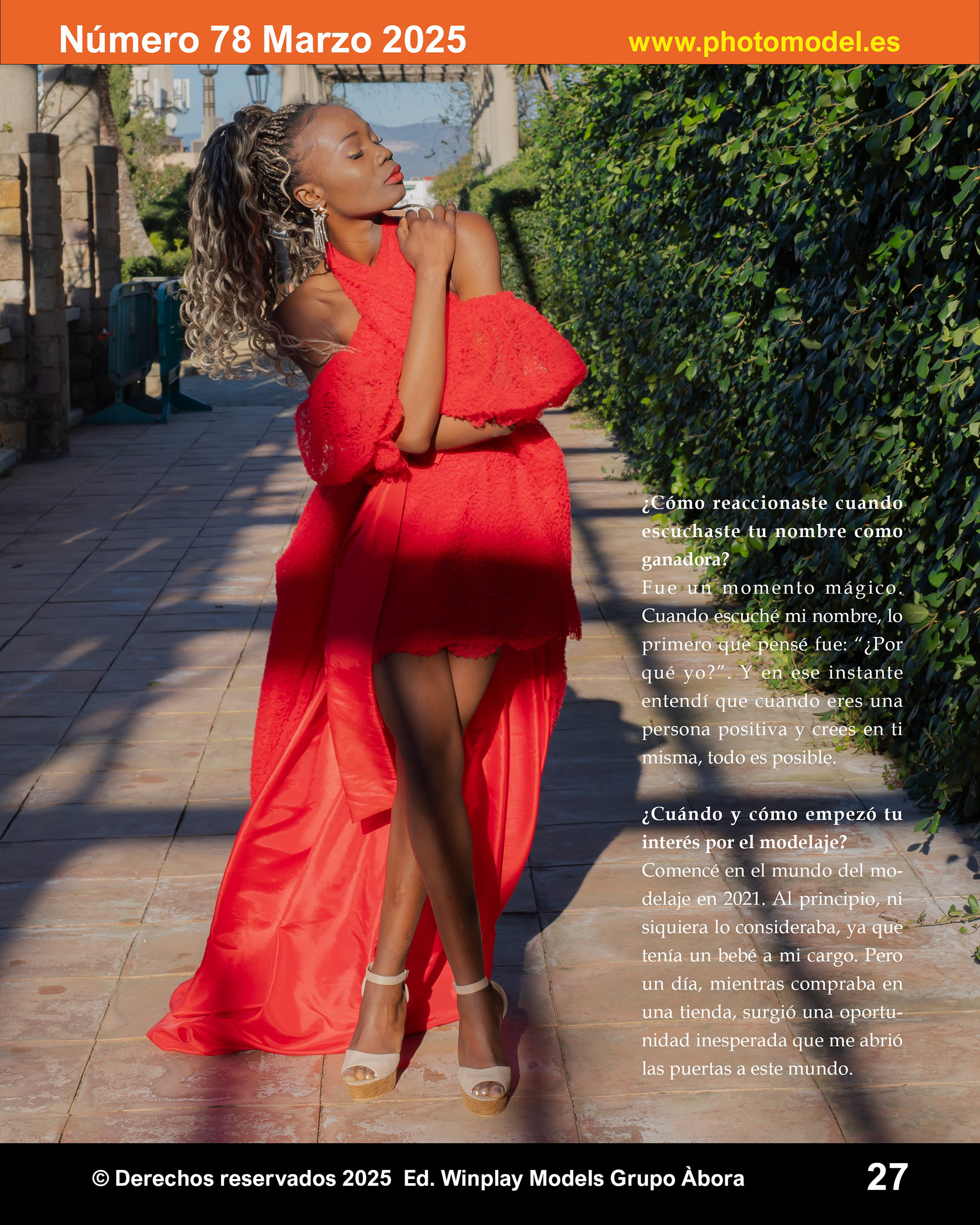 Nina wearing a Red dress by Tina Kolesnikova