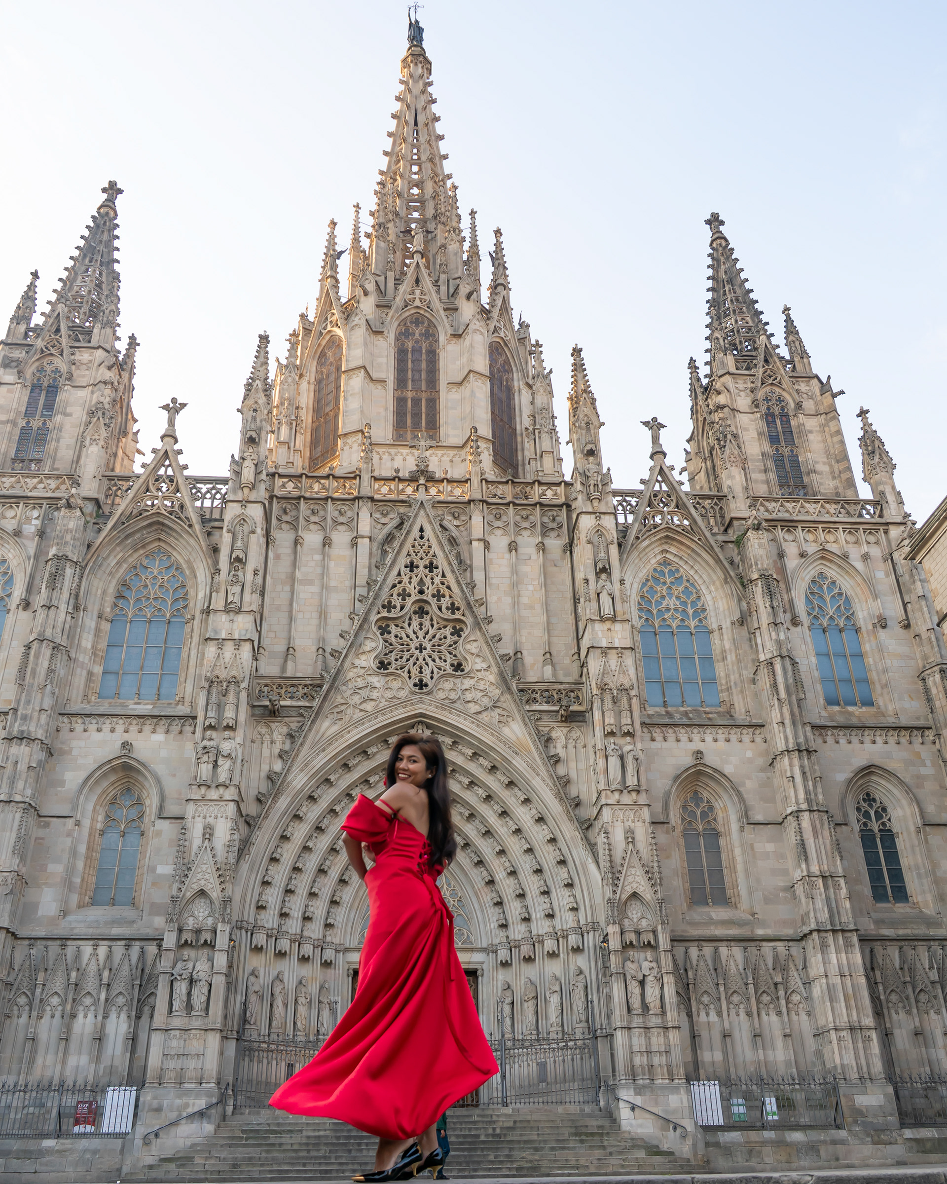 Model Azura Mokhtar in Barcelona Cathedral