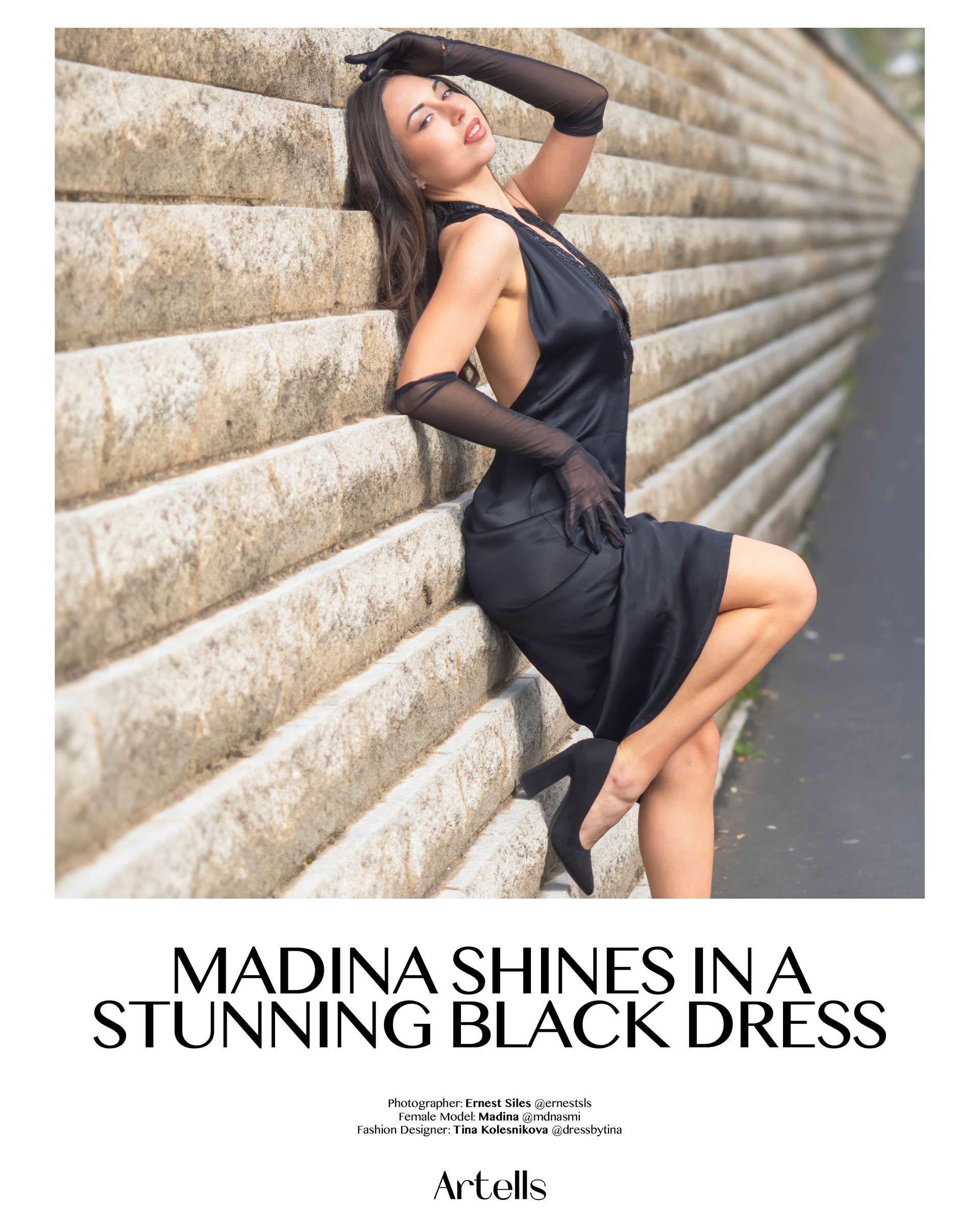 Model Madina Ism with Tina Kolesnikova Black dress