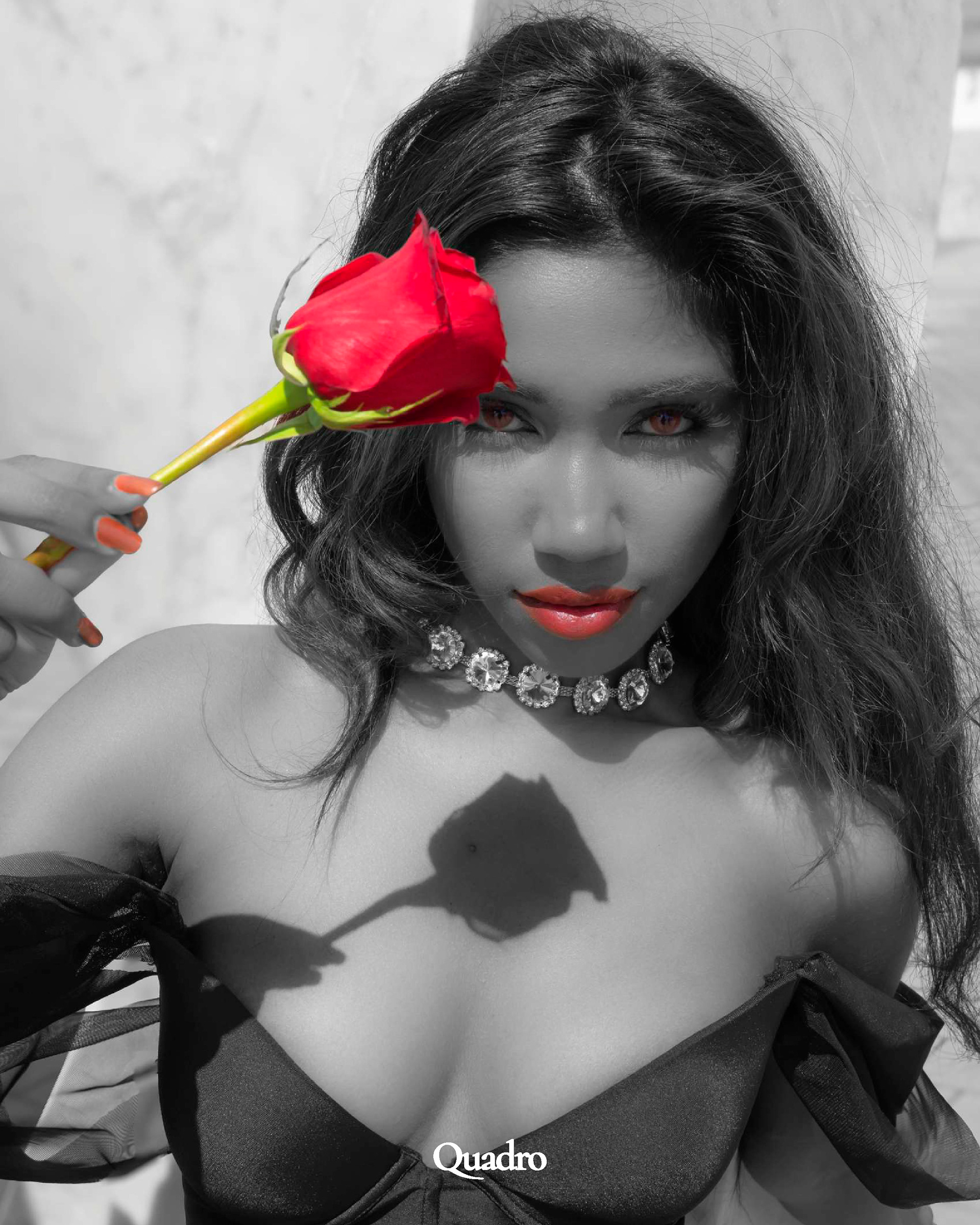 Anoeradha Rostam wearing Tina Kolesnikova Black dress