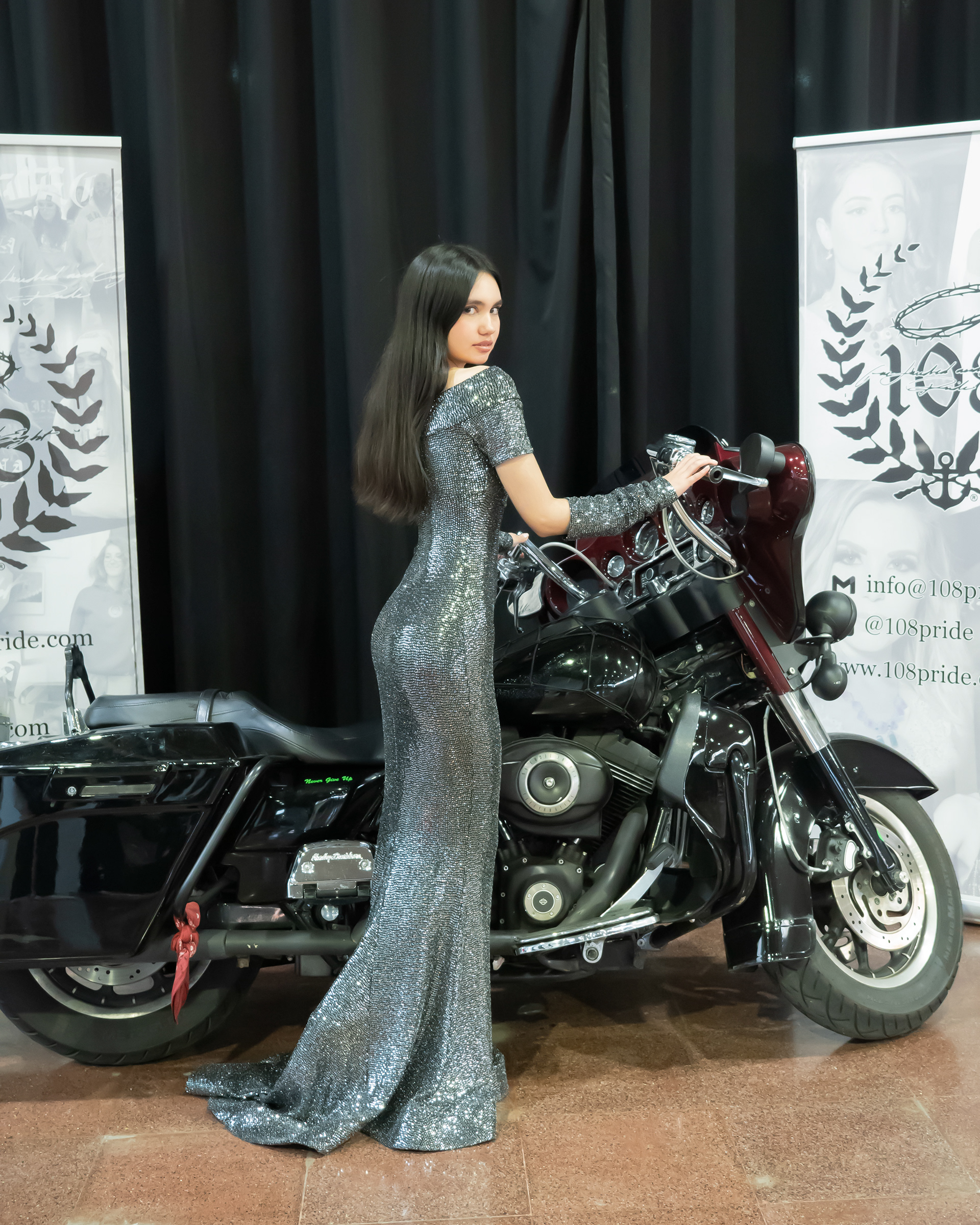 Natania Kearns with motobike