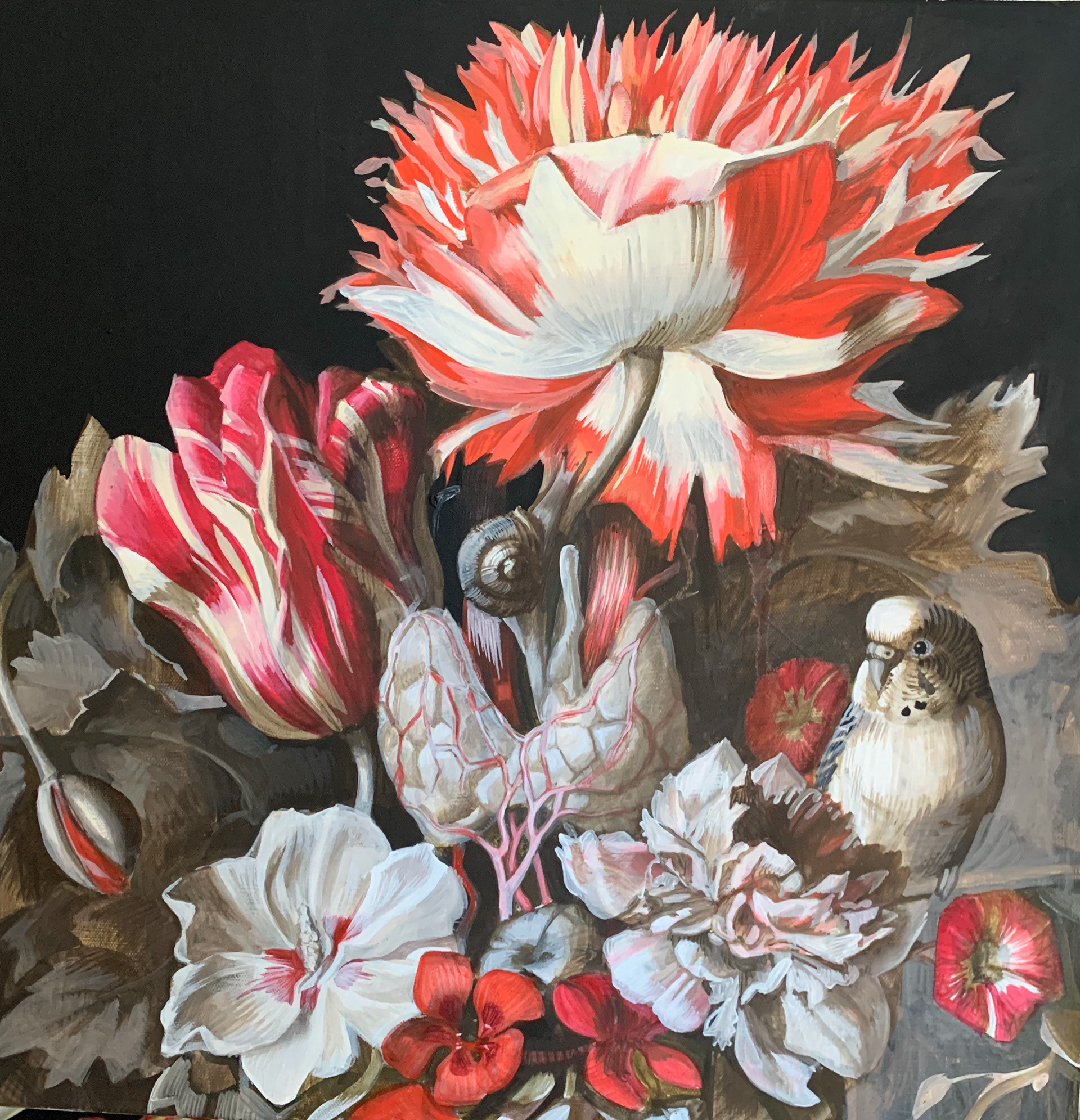 Thyroid Nest In My Body, 150 x100 cm, oil on canvas, 2020, London