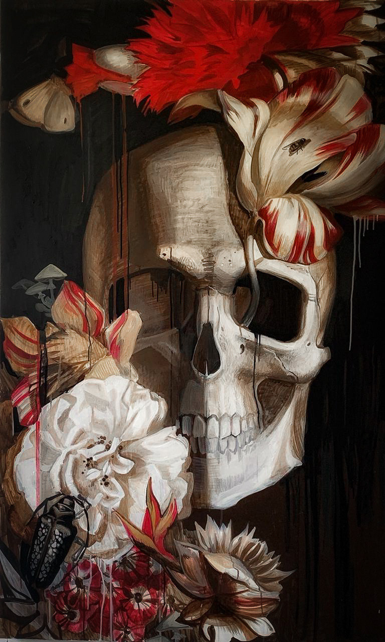 Skull, 150 x100 cm, oil on canvas, 2020, London