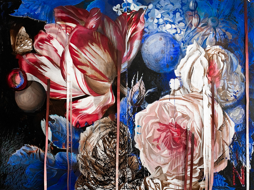 Post-Pandemic Society, dyptich, 150 x 200 cm, oil in canvas, 2020, London