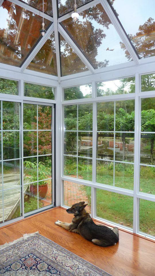 Interior Straight Eave Glass Sunroom