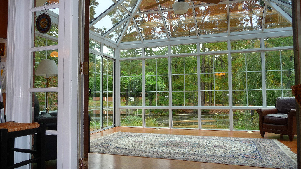 Interior Straight Eave Glass Sunroom