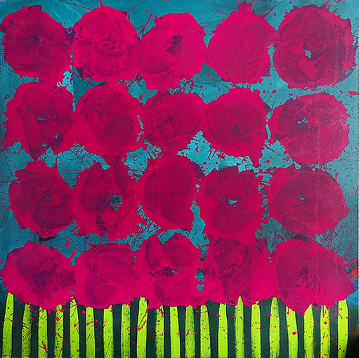 "Flower Show' 760mm x 760mm Acrylic on Canvas 2015