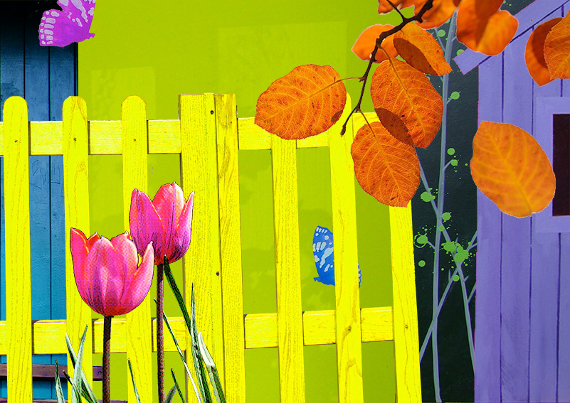 Composition with Purple Shed