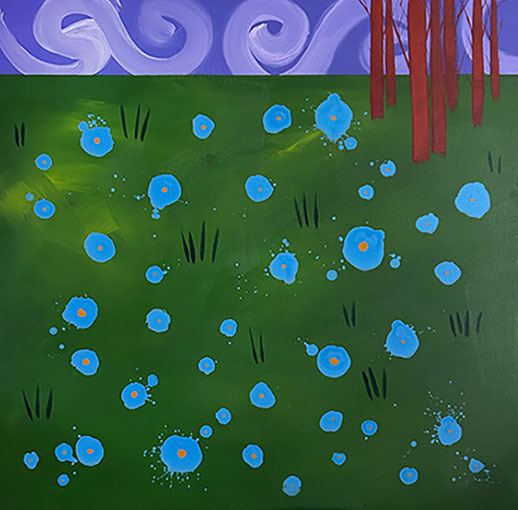 'Forget me not' 760mm x 760mm Acrylic on Canvas 2018