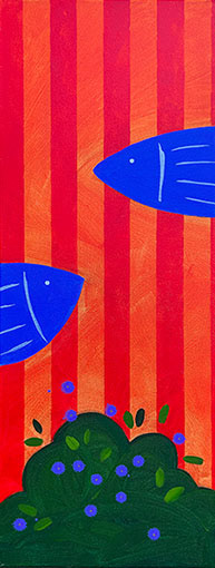 'Fishface' 805mm x 300mm Acrylic on Canvas 2023