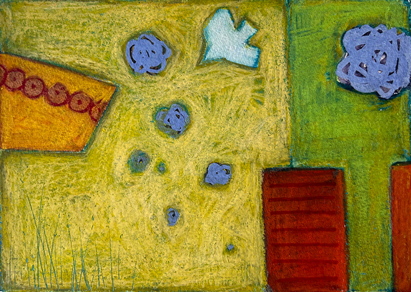 'Composition with Pots and Dove' Water based media on Arches 300gsm paper, 210mm x 150mm.