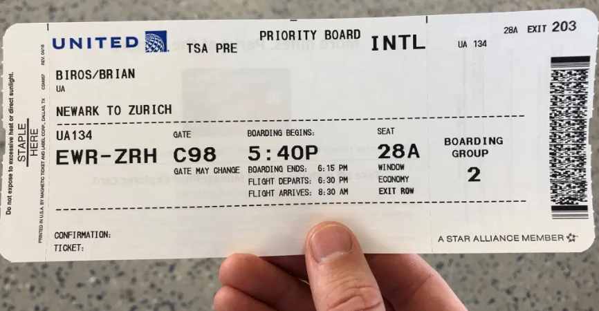 united airlines plane ticket