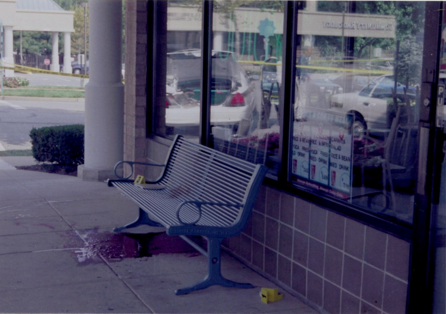 Bench Sarah Ramos was reading on when she was killed by the snipers.