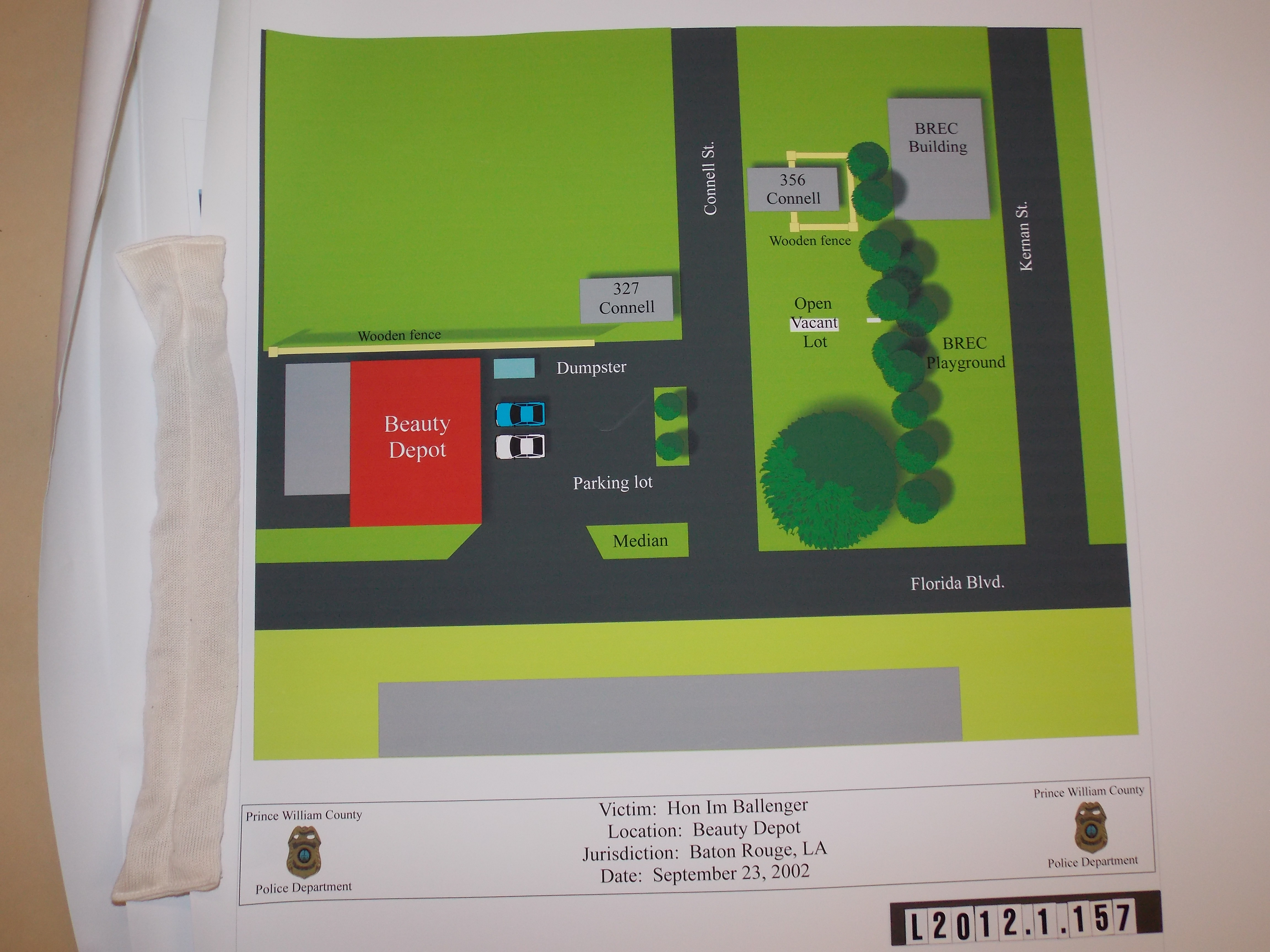 Breakdown of the crime scene in Baton Rouge, LA where Hong Im Ballenger was killed.