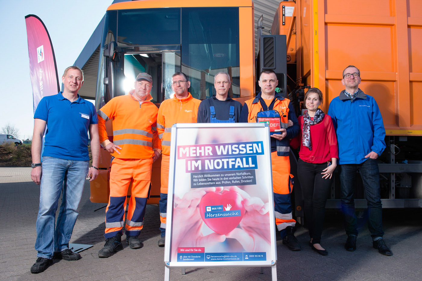 Notfalltraining für die Mitarbeiter von Entsorgung Herne durch die BKK-VBU am 28.03.2017