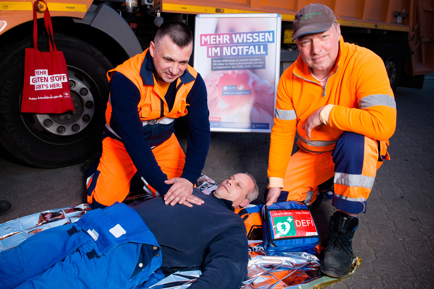 Notfalltraining für die Mitarbeiter von Entsorgung Herne durch die BKK-VBU am 28.03.2017