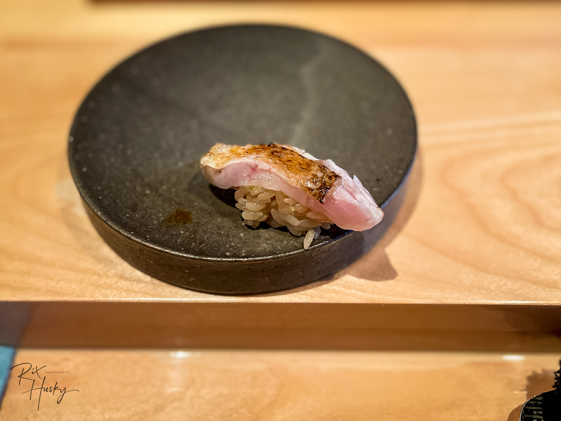 Roasted Sea Bass Skin Nigiri