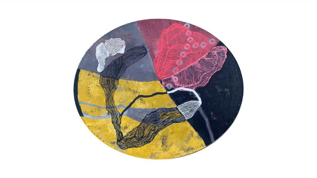 "Colision marina", 50 x 60 cm. Acrilico sobre tela