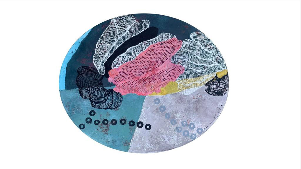 "Mi version de Kanagawa", 50 x 60 cm. Acrilico sobre tela