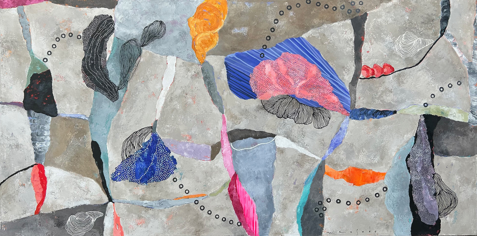 "Flotando libremente" 100x200cm Acrilico sobre tela. 2023