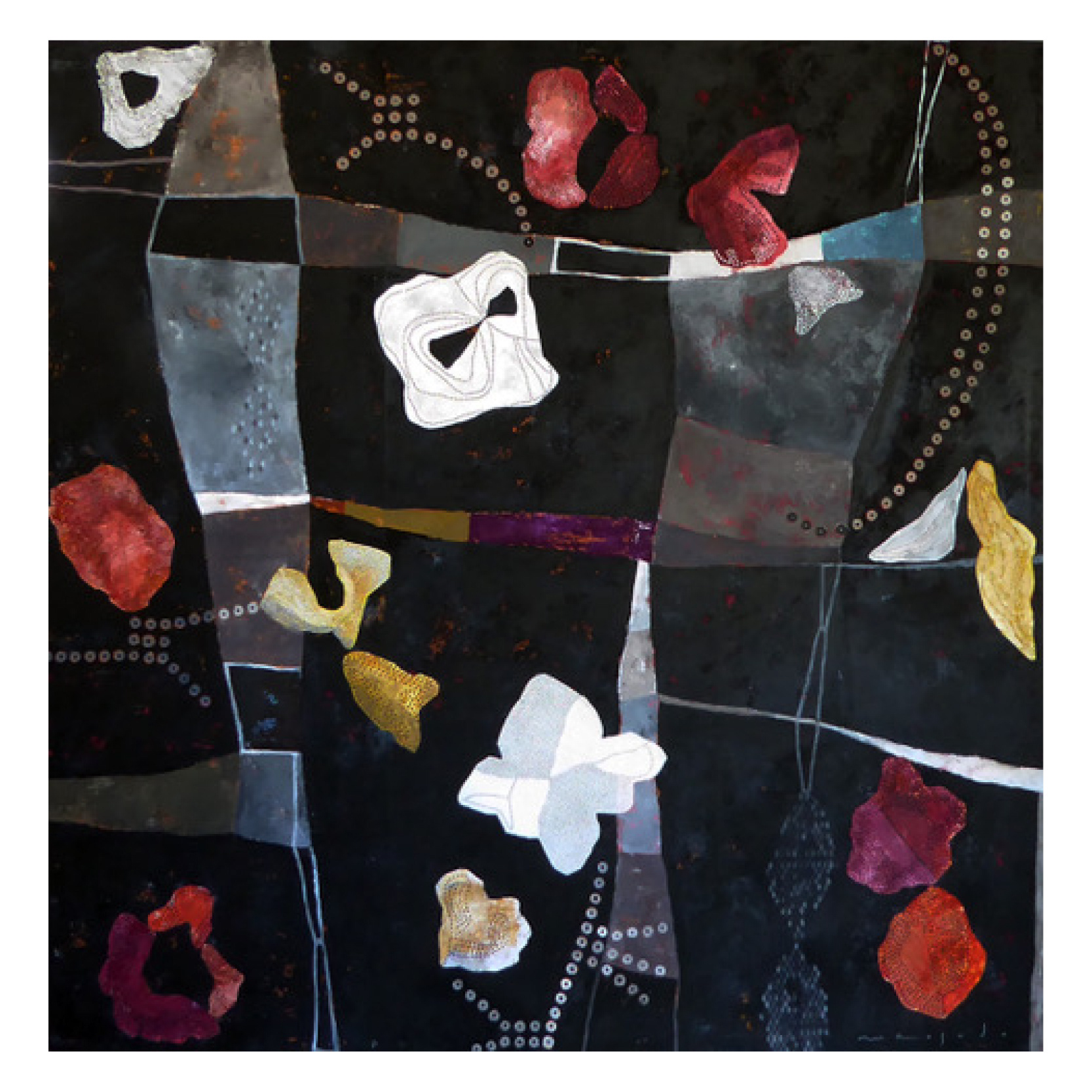 "Jardin de noche" 200x200cm Acrílico sobre tela. 2018