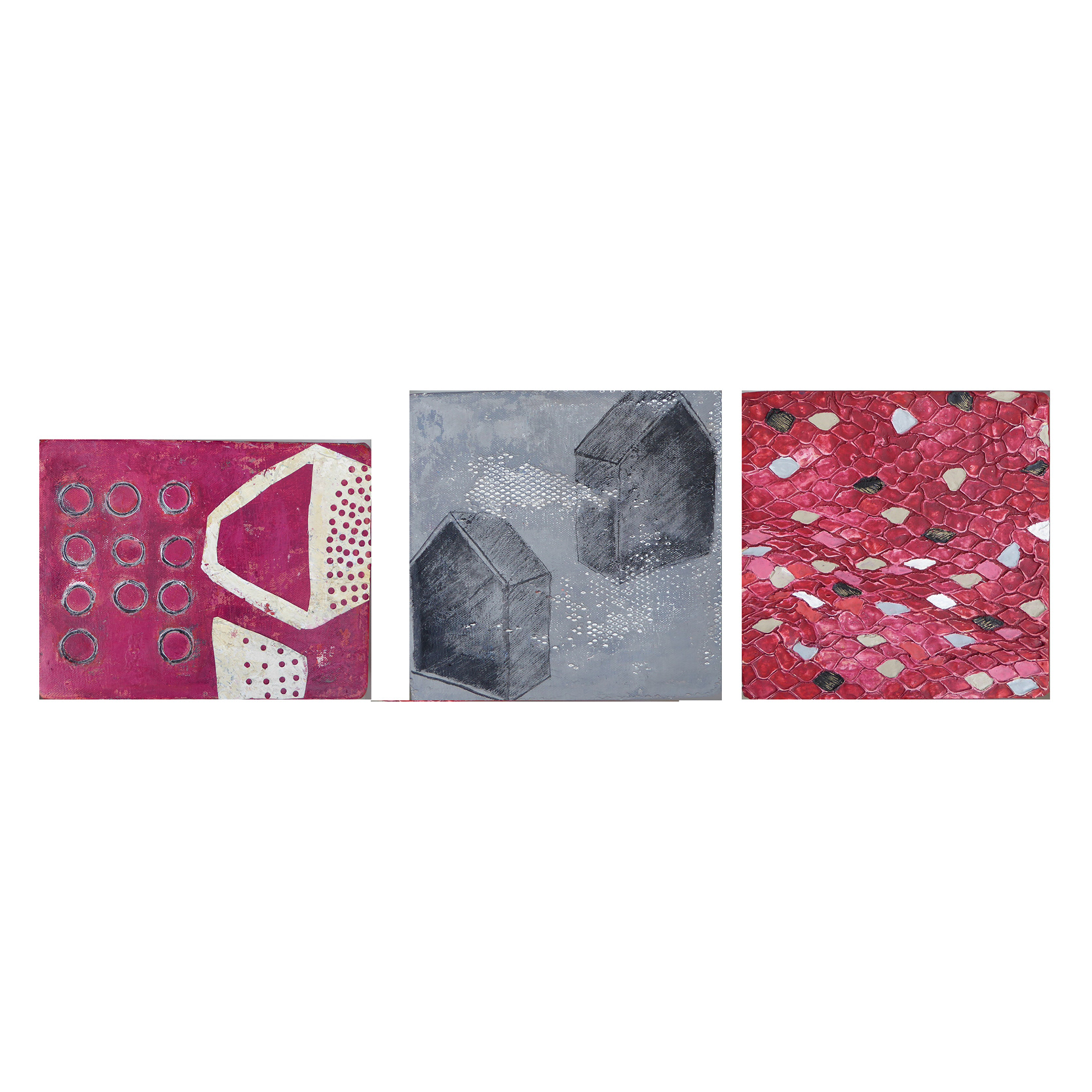 "Materia II" Triptico. 20x60cm. Acrílico sobre tela. 2014