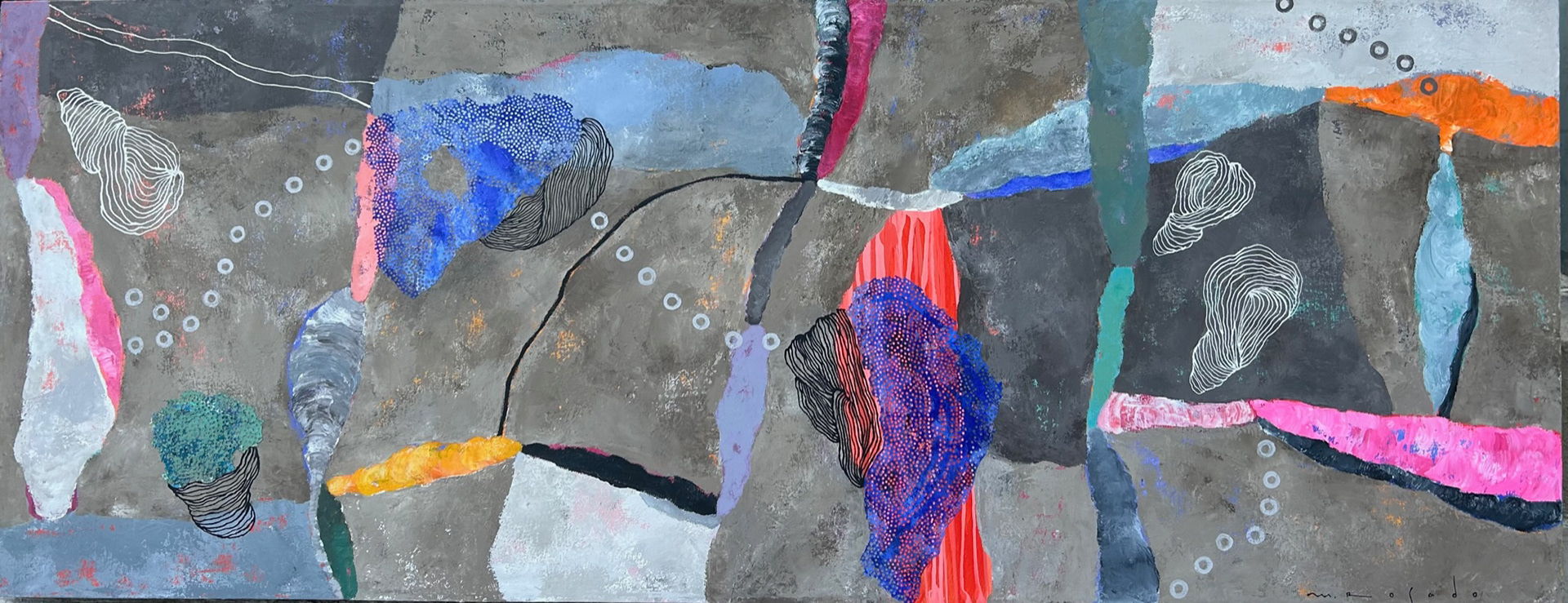 "Praderas Marinas" 70x180cm Acrilico sobre tela. 2023