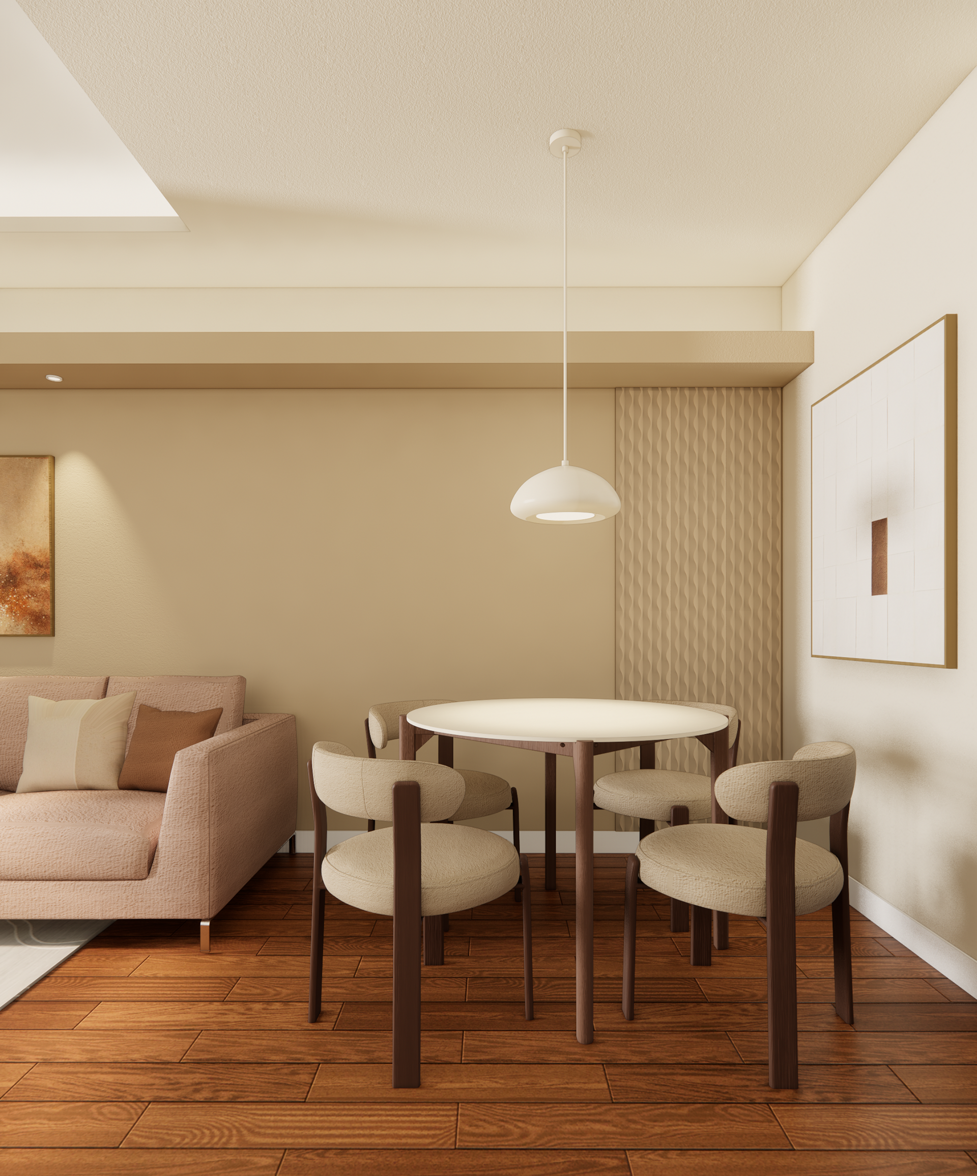 render of dining space