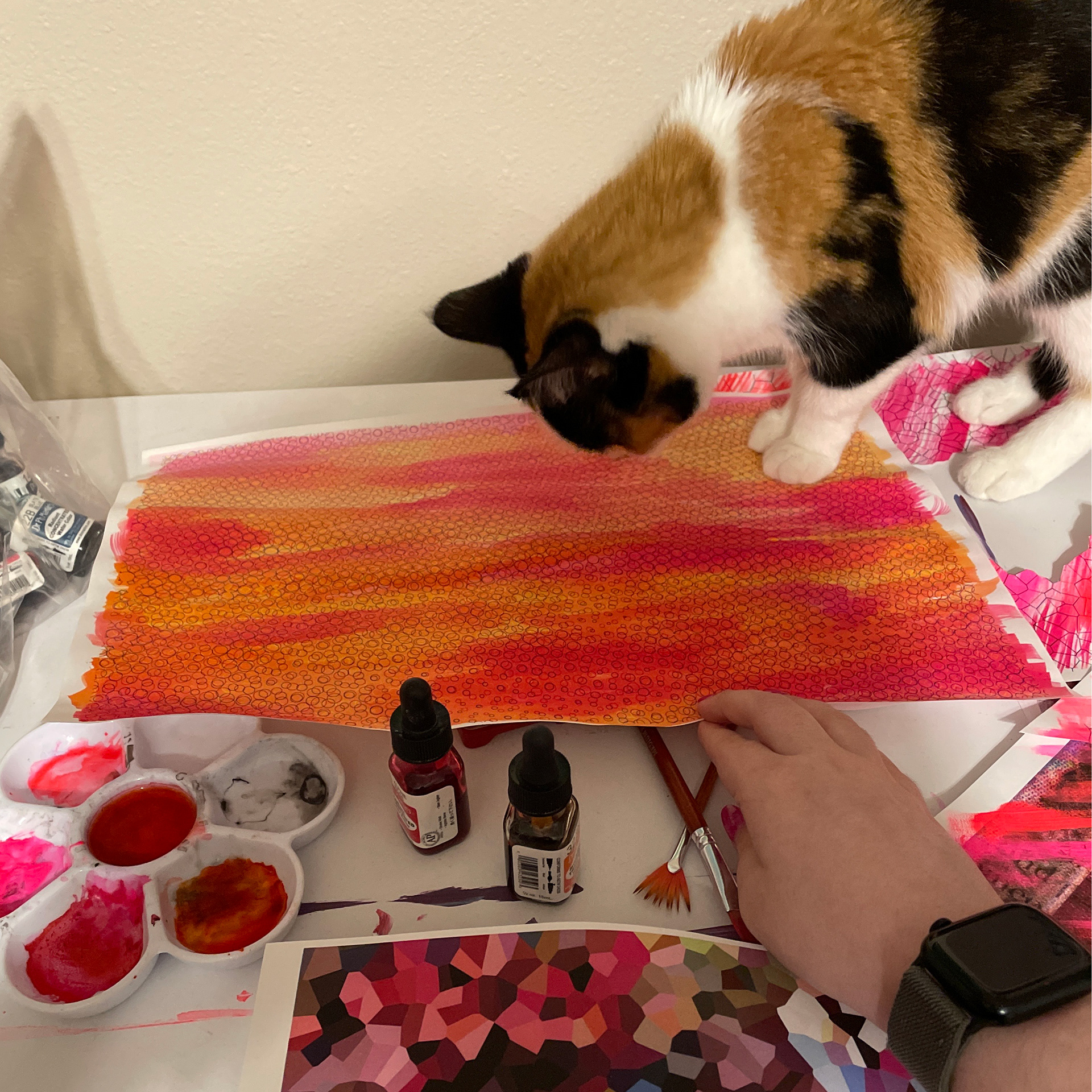 Behind the scenes look at the beginning of the process. Featuring my helper.