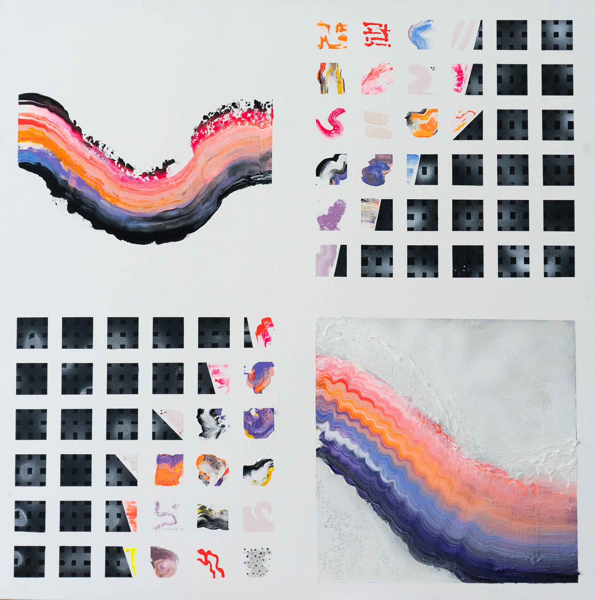 Becoming, Piece by Piece - Acrylic on canvas (100x100 cm)