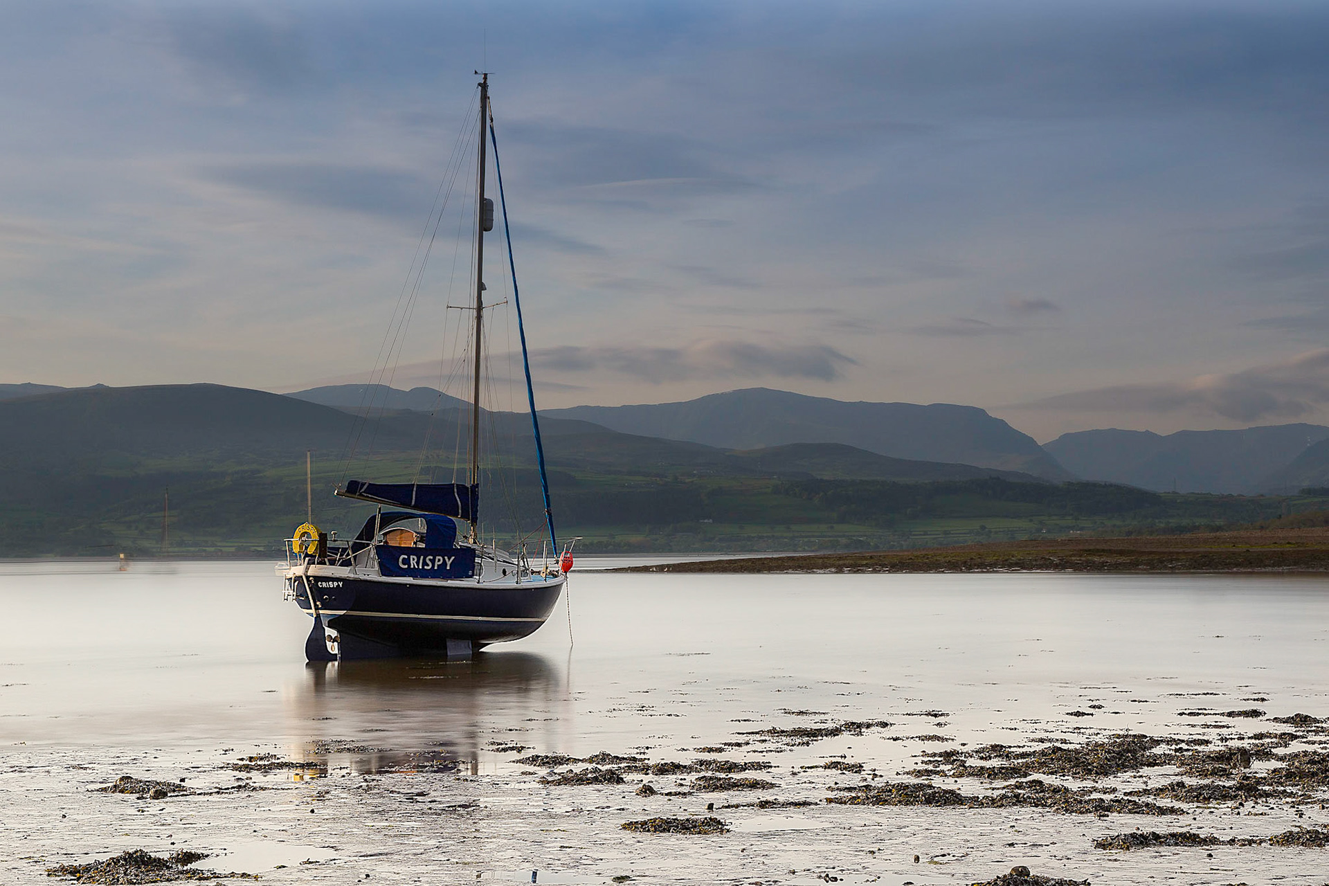 Looking out to the Snodonia mountains from Anglesey.