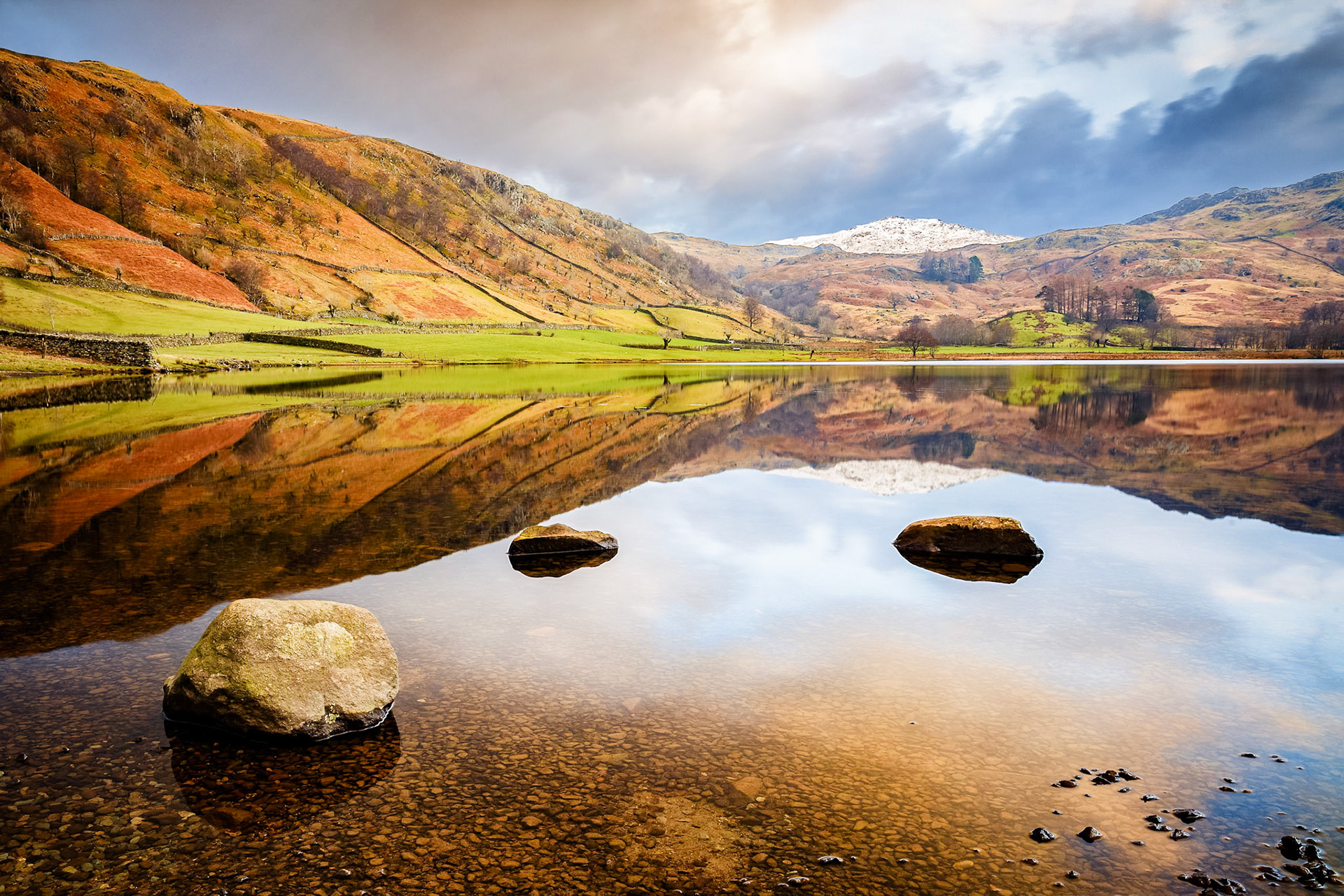 Snow covered mountains in the North Lake District