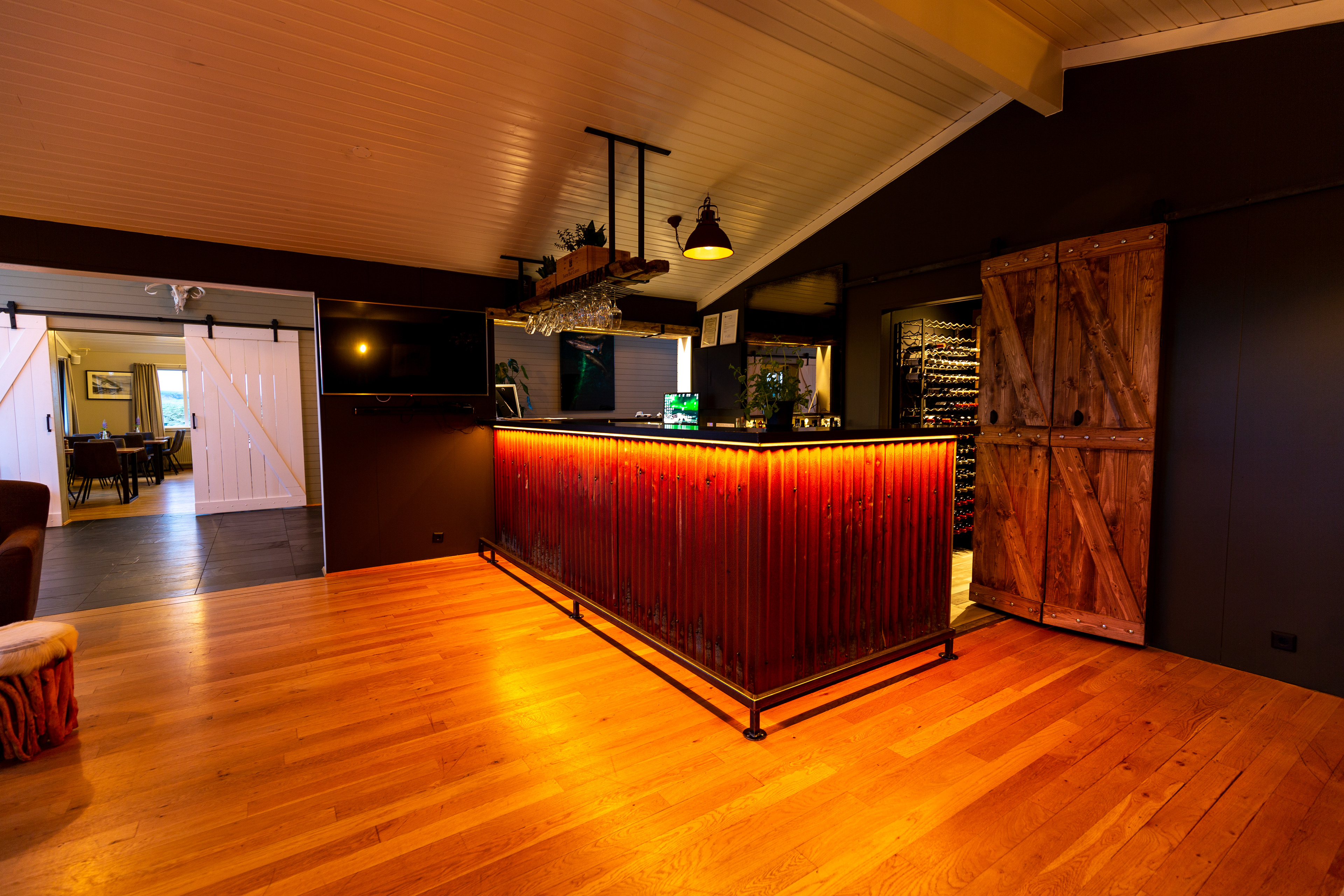 Photographing a new bar installation in an Icelandic fishing lodge