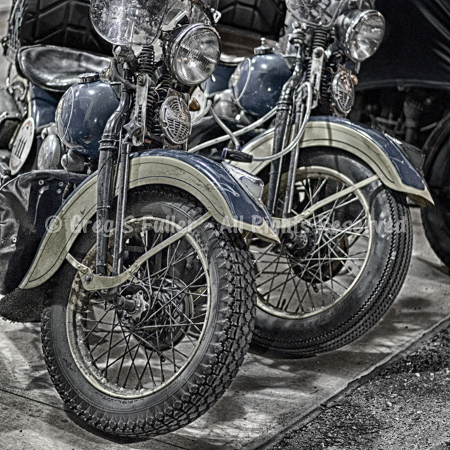 Double Shot of Harley Nostalgia - Antique Harley Davidson - Burlington, Colorado