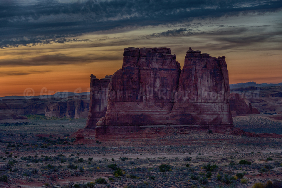 Sunset over The Tower of Babel - Arches National Park, Utah
