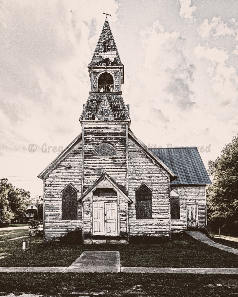 In Need of a Congregation with Paint Brushes - Abandoned Methodist Church - Lost Springs, Kansas