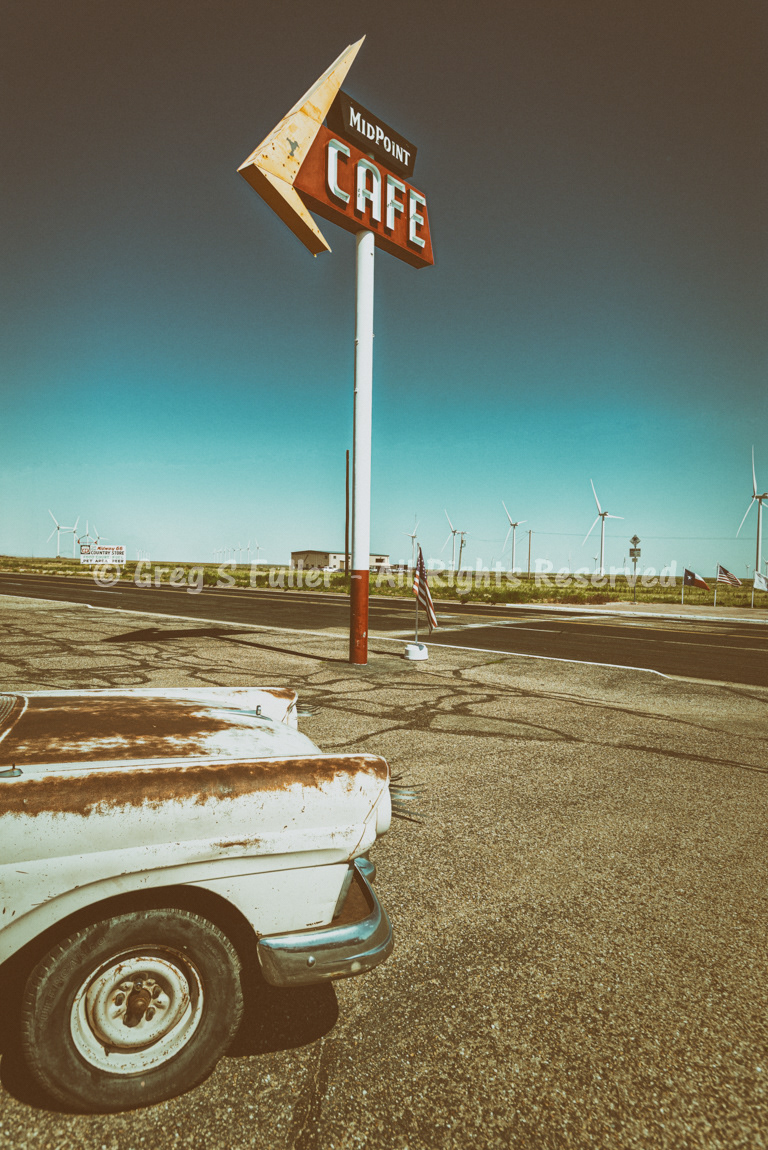 Halfway There Along Route 66 - Midpoint Cafe - Adrian, Texas
