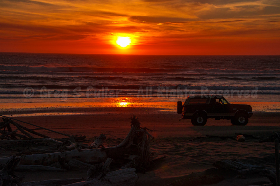 Parked on the Beach, Enjoying an Oregon Coast Sunset - Gold Beach, Oregon