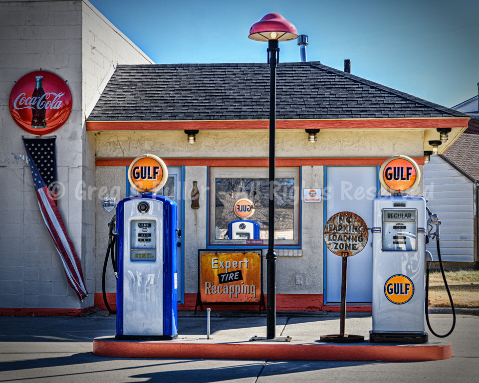 Vintage Gulf Service Station - Madison, Kansas