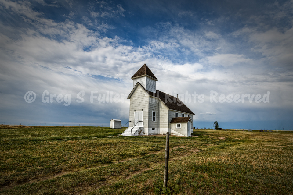 A Stately Church on the Prairie - Walk's Camp Lutheran Church - Lincoln County, Colorado
