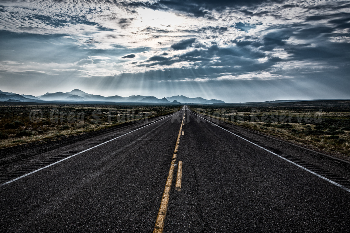 Riding along wide open roads - Wyoming