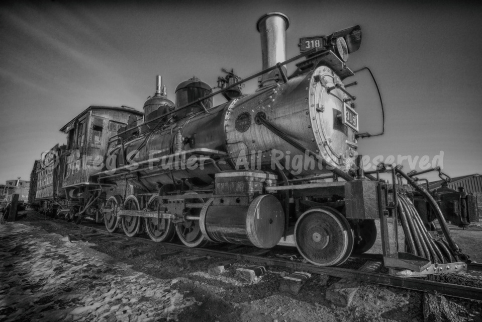 Denver & Rio Grande Western D&RGW Steam Locomotive No. 318 - Baldwin Locomotive Works 2-8-0 -  Golden Colorado